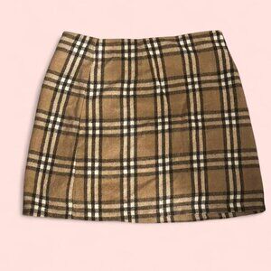 Pink Lily brown plaid mini skirt Size S